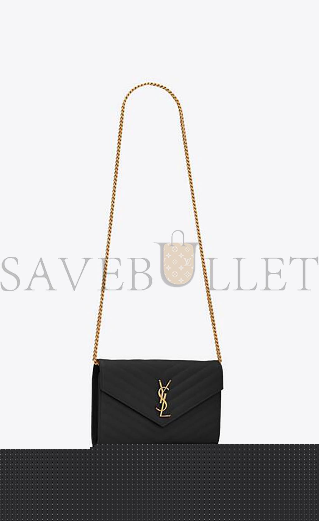 Y*L cassandre matelassÉ chain wallet in grain de poudre embossed leather 377828bow011000 (22.5*14*4cm)