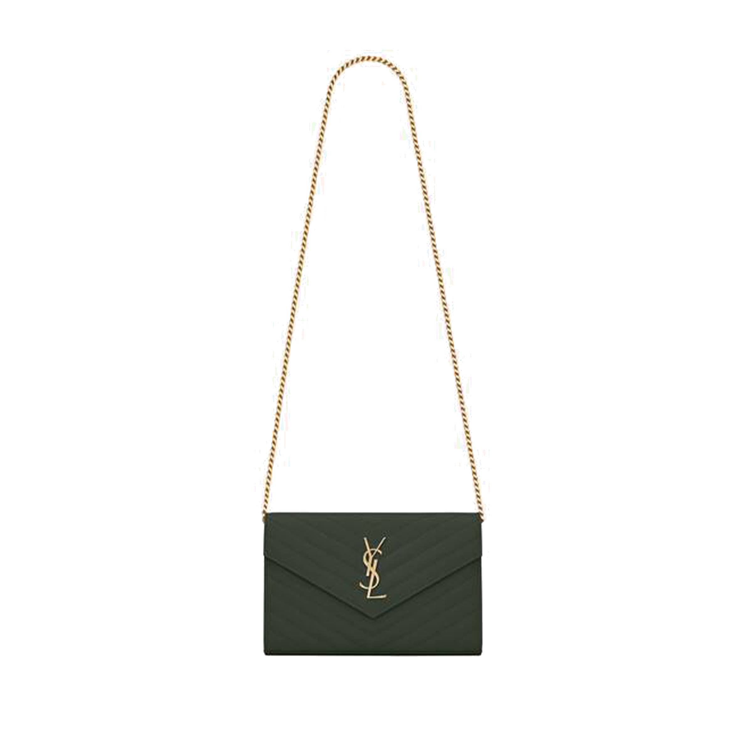 Y*L cassandre matelassÉ chain wallet in grain de poudre embossed leather 377828bow013051 (22.5*14*4cm)