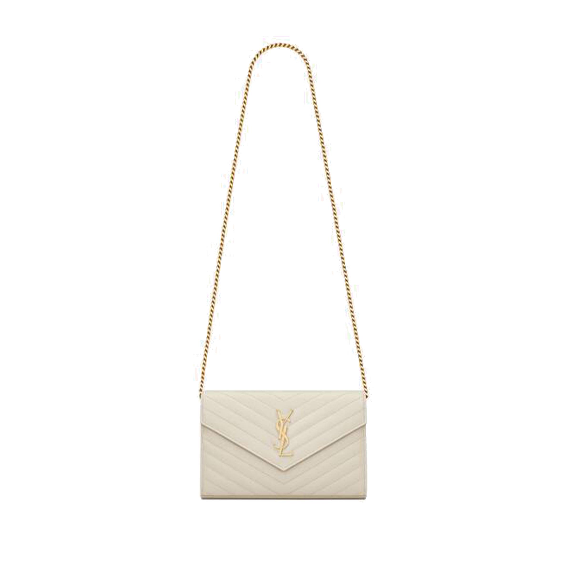 Y*L cassandre matelassÉ chain wallet in grain de poudre embossed leather 377828bow019207 (22.5*14*4cm)