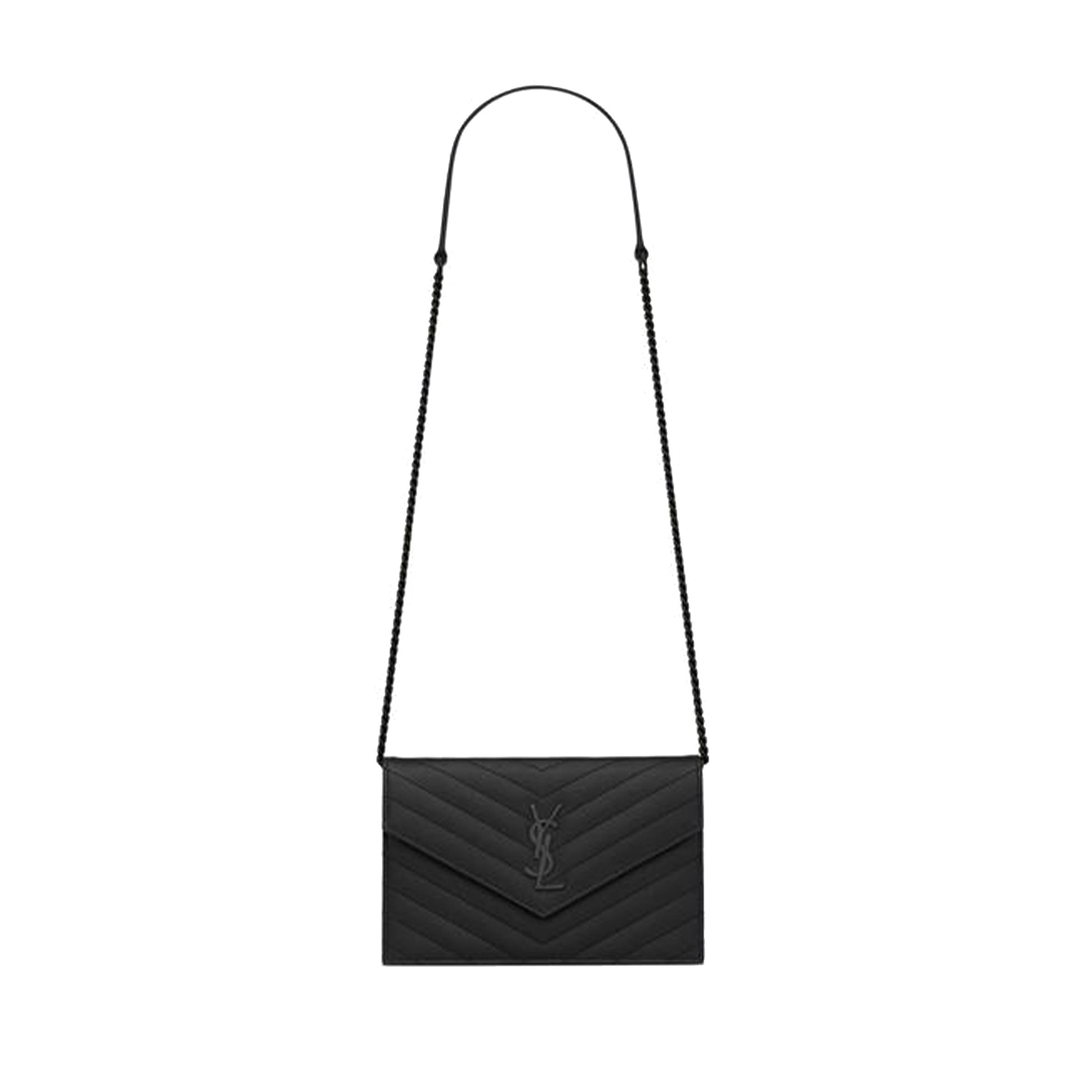 Y*L cassandre matelassÉ envelope chain wallet in grain de poudre embossed leather 695108bow081000 (19*12.5*3.5cm)