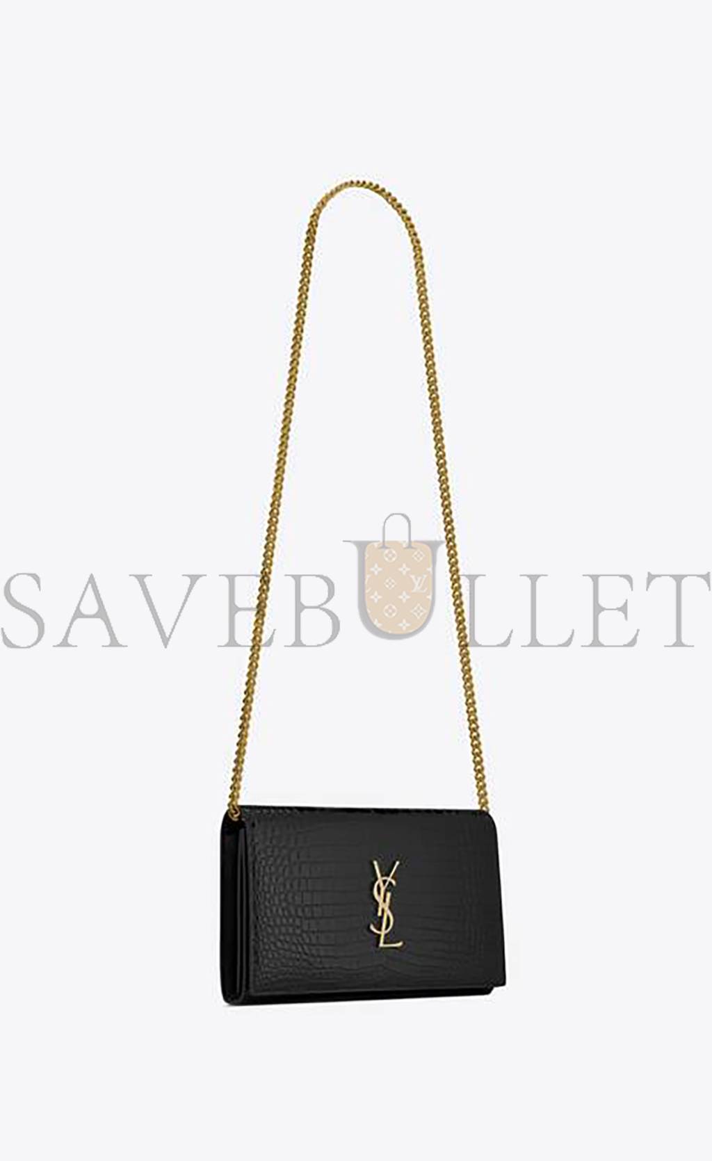Y*L cassandre chain wallet in crocodile-embossed shiny leather 747464dnd1j1000 (22.5*14*4cm)