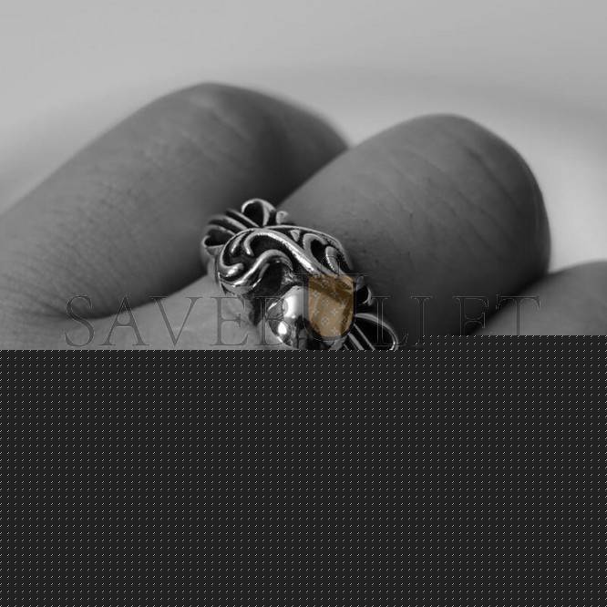 Ch**me He**ts floral cross heart ring