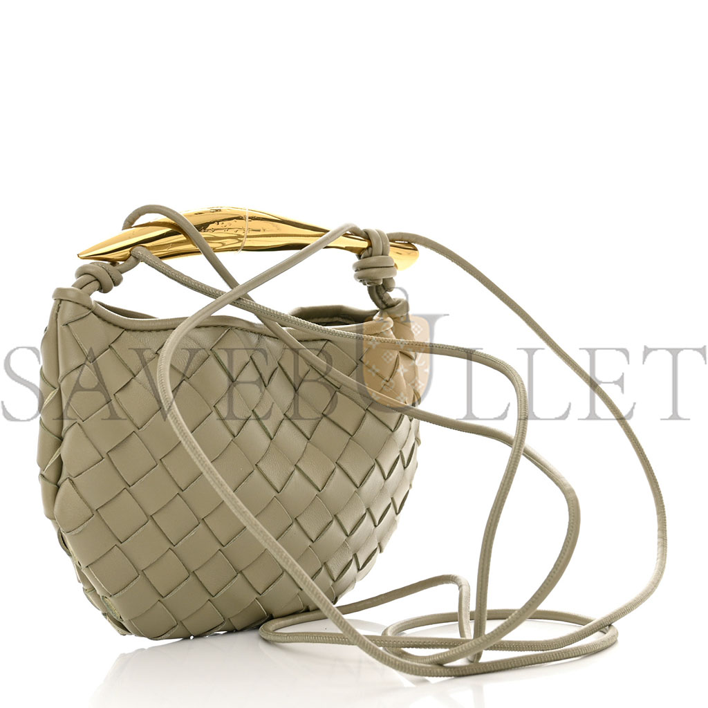 bo*te*ga Ve*ne*ta nappa intrecciato mini sardine bag travertine (20*14*3cm)