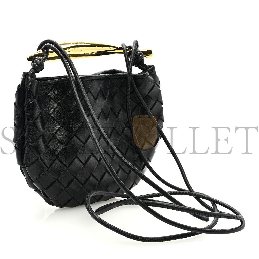 bo*te*ga Ve*ne*ta nappa intrecciato mini sardine bag black (20*14*3cm)