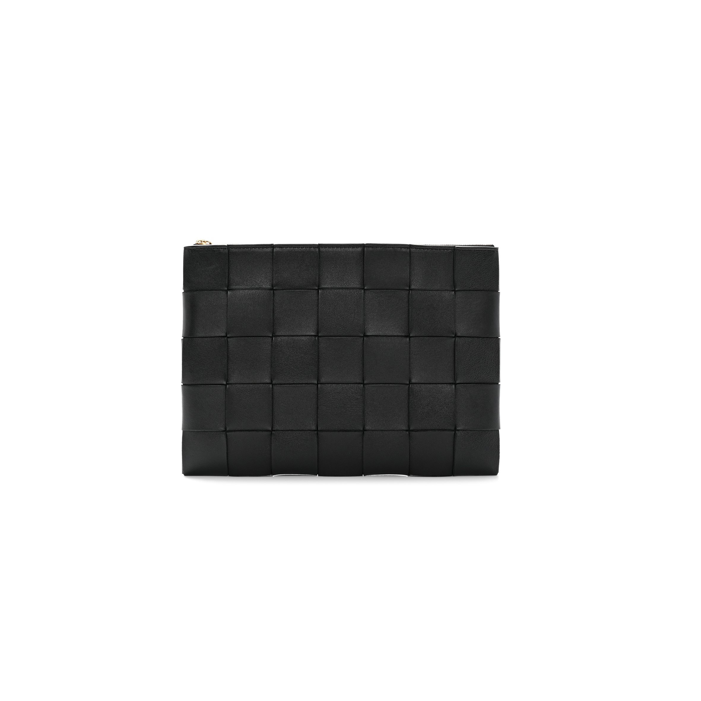 bo*te*ga Ve*ne*ta nappa maxi intrecciato cassette flat zip medium pouch black (28*20cm)