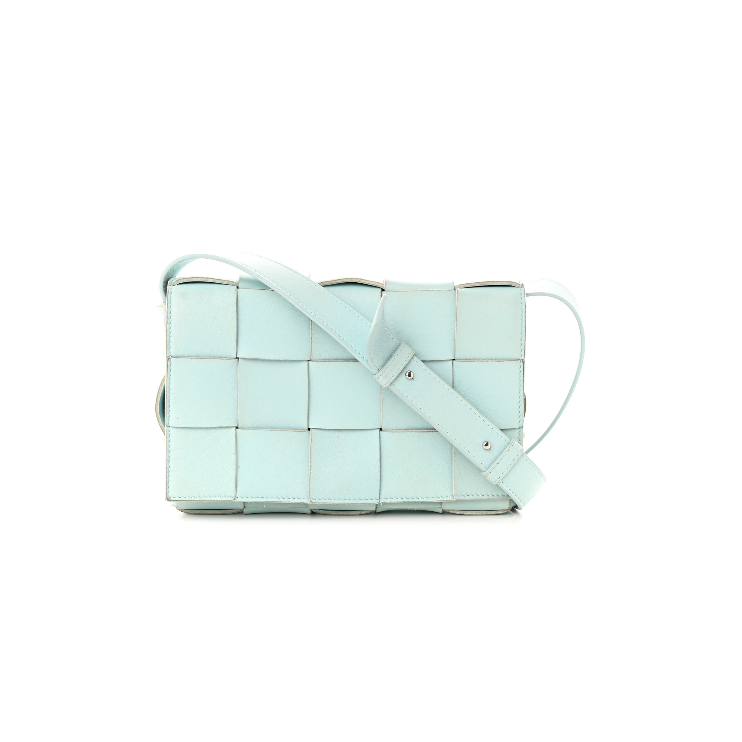 bo*te*ga Ve*ne*ta nappa maxi intreccio cassette bag teal washed (23*15*5.5cm)