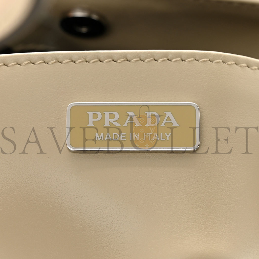 Pra*a brushed calfskin cleo shoulder bag desert beige (26*17*5cm)
