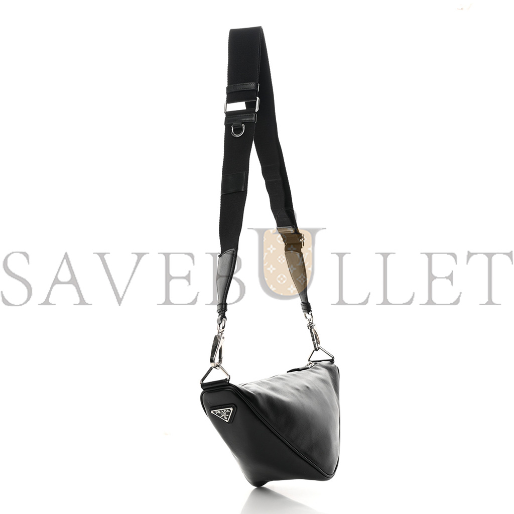 Pra*a grace lux triangle shoulder bag black (27*15*11cm)