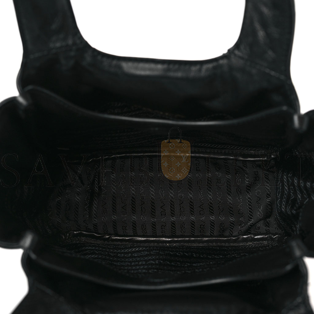Pra*a nappa quilted small tote black (29*24*11cm)