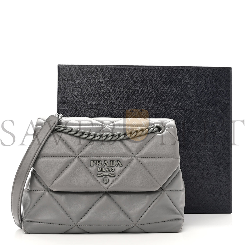 Pra*a nappa stitched small spectrum bag marmo (22*16*9cm)
