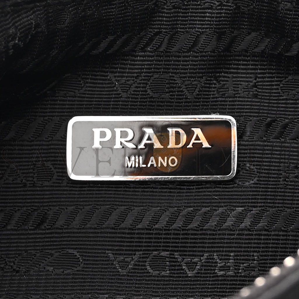 Pra*a tessuto nylon saffiano mini re-edition 2005 bag black (22*16*6cm)