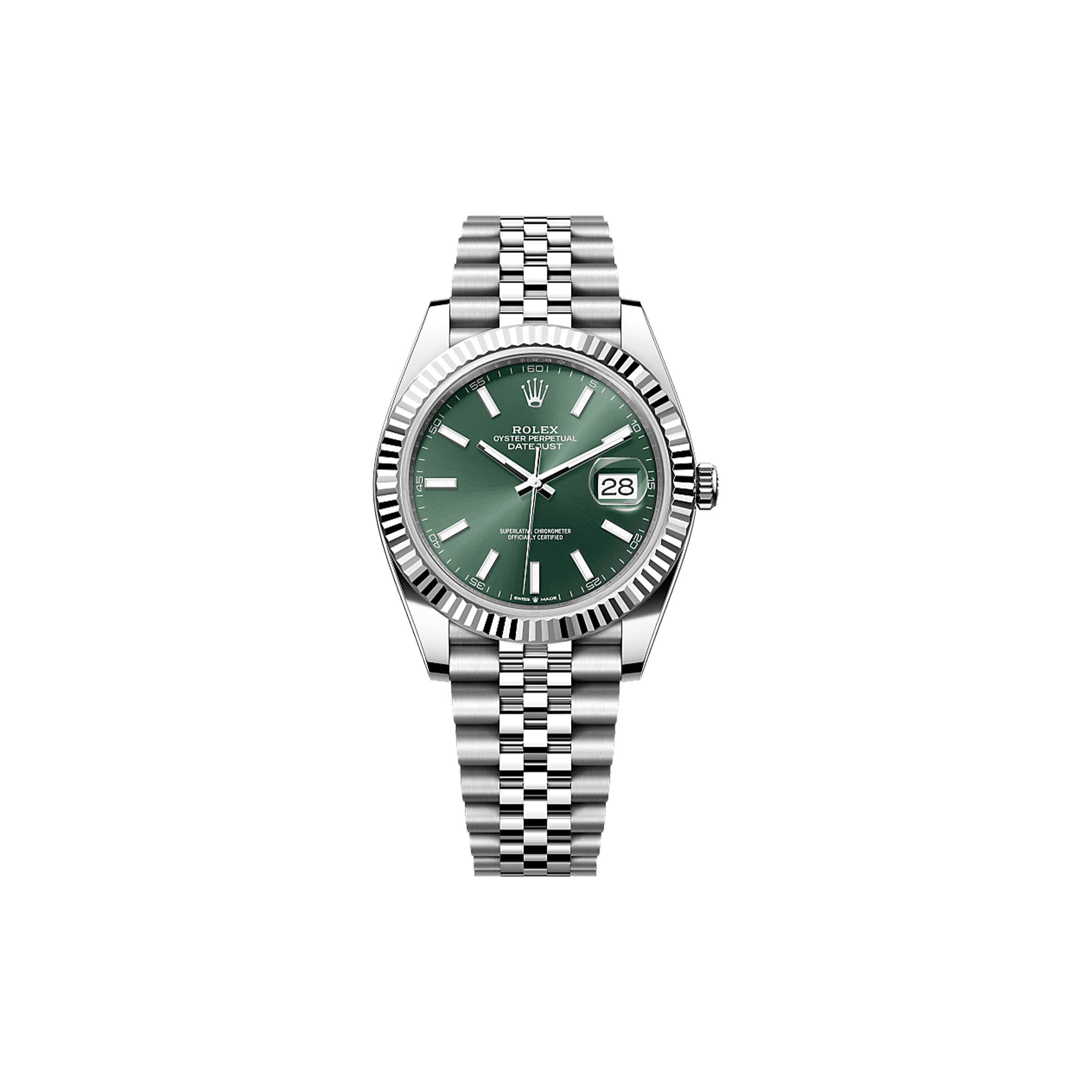 R*l*x datejust 41 oyster, 41 mm, oystersteel and white gold watch 126334-0028