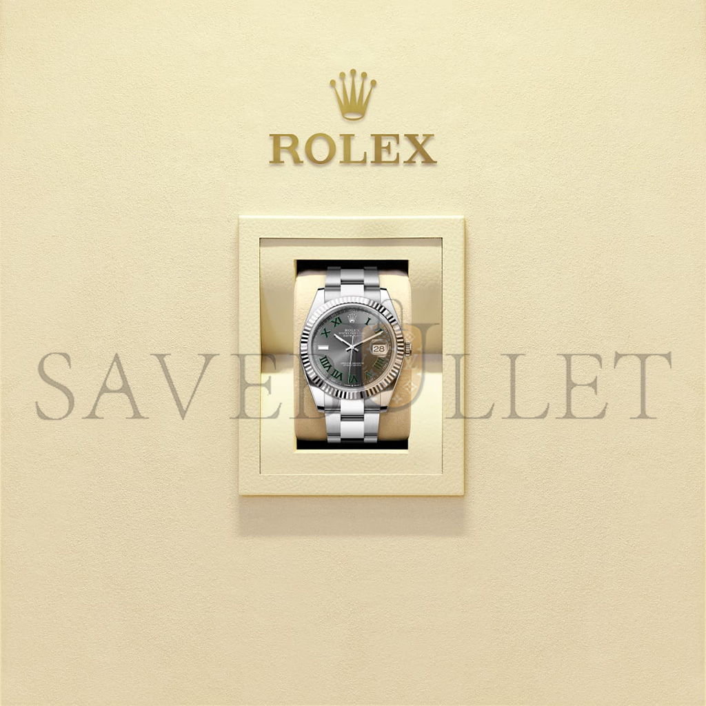R*l*x datejust 41 oyster, 41 mm, oystersteel and white gold watch 126334-0021