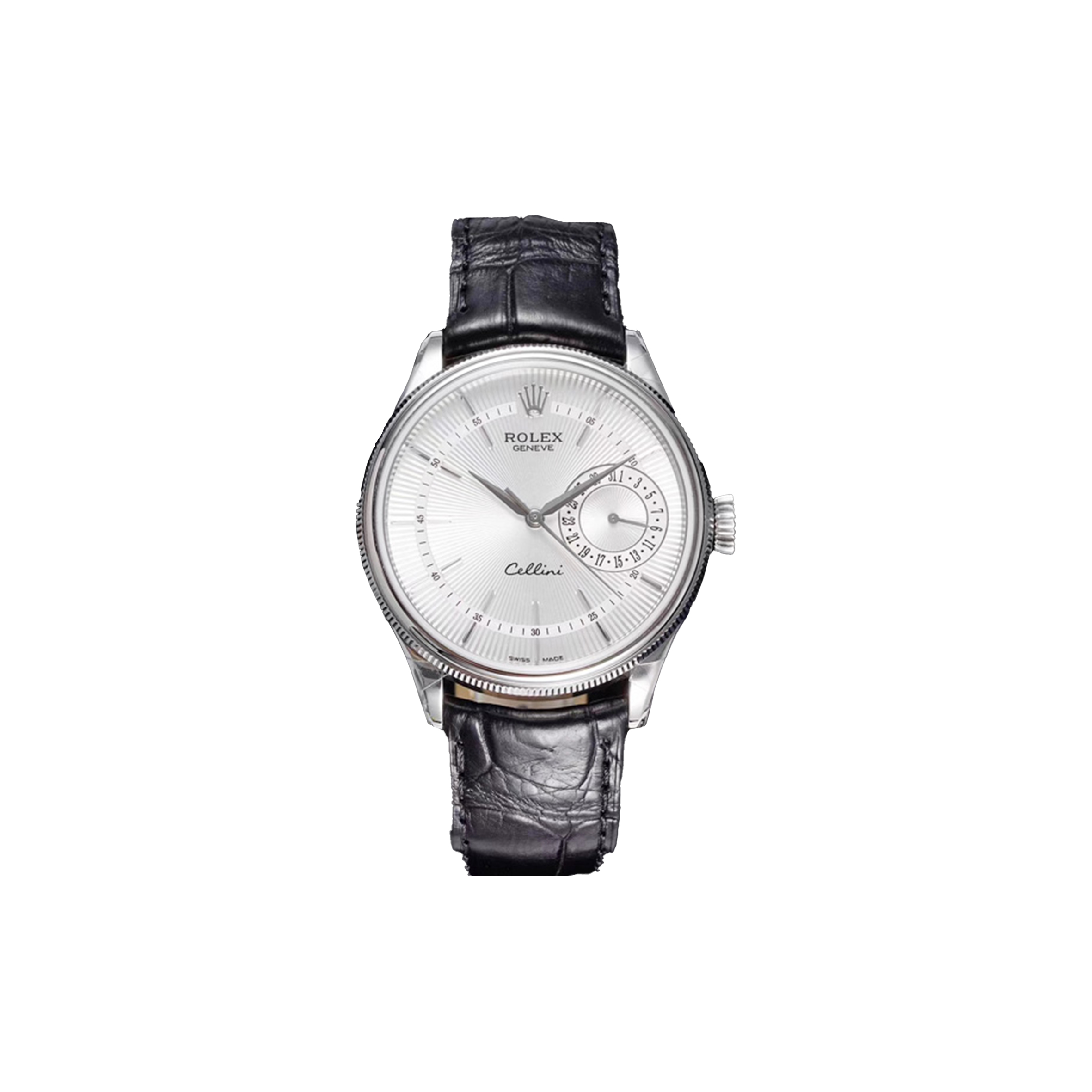 R*l*x cellini date automatik armband leder 39mm watch 50519