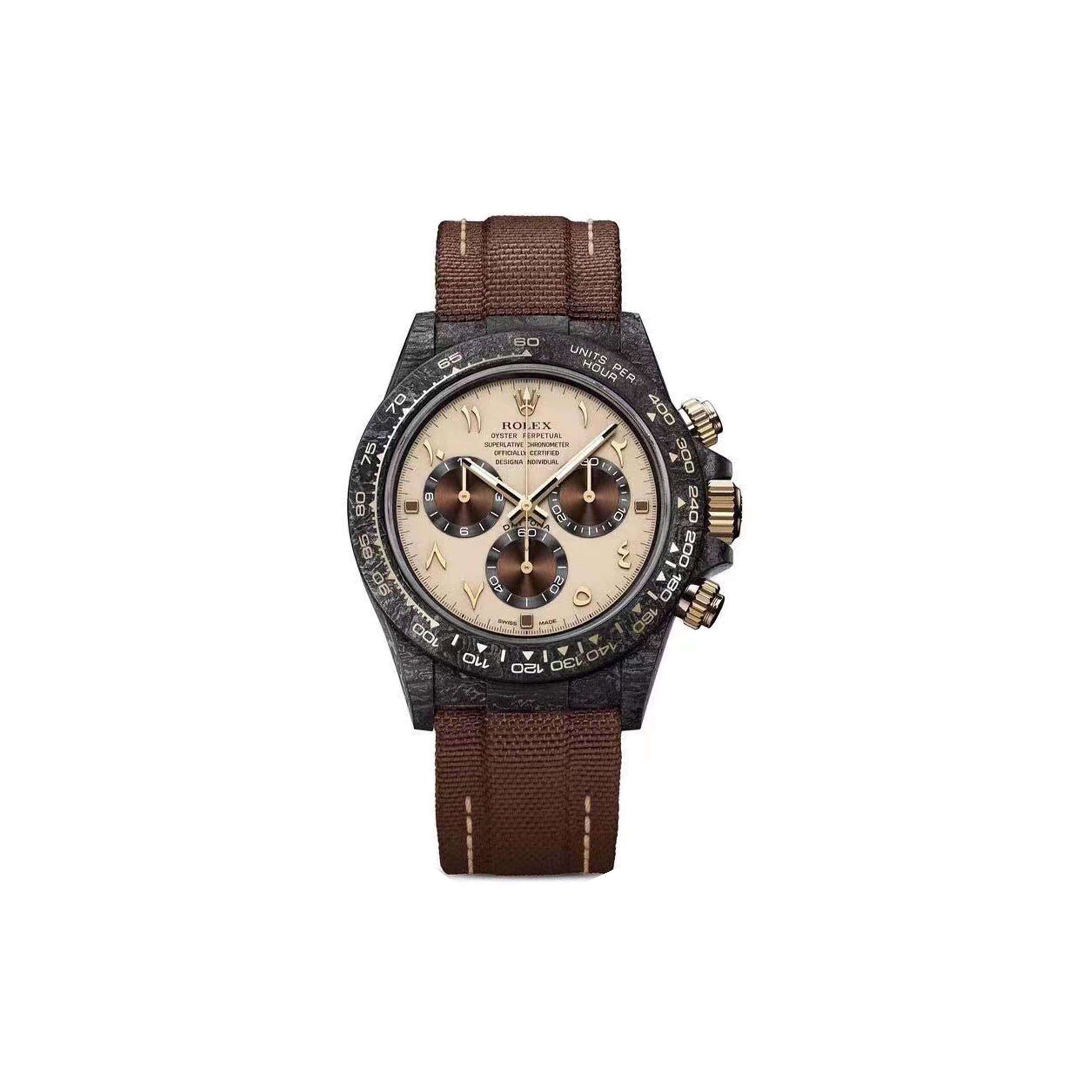 R*l*x daytona diw carbon fiber ‘desert eagle arabian’ watch 126503