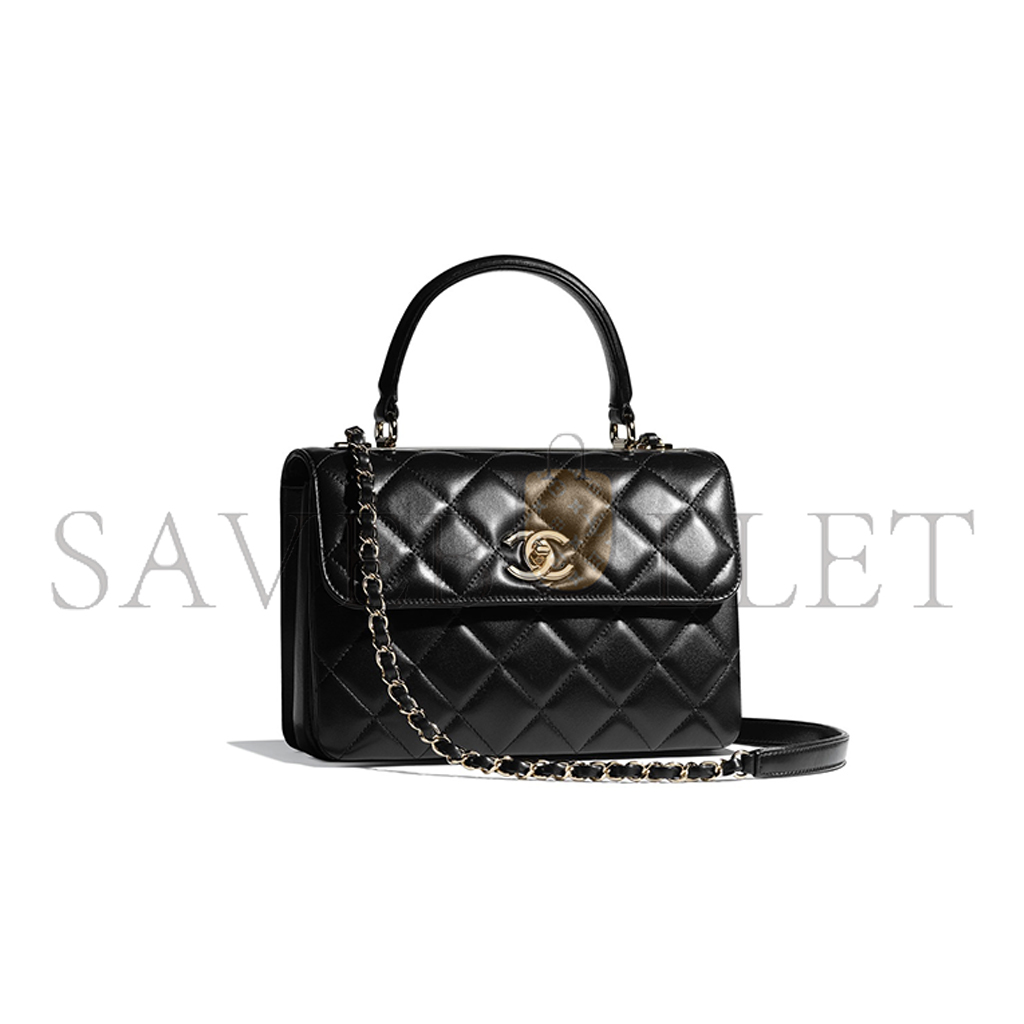 Ch*el master flap bag with handle a92236 (25*17*12cm)
