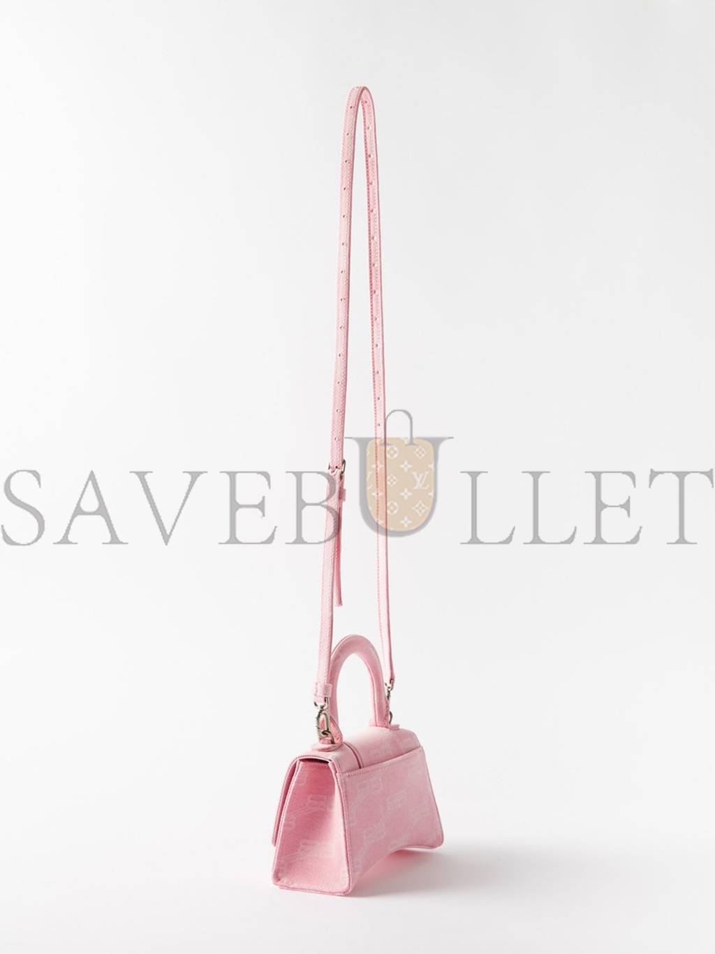 Ba*len*cia*ga pink hourglass xs logo-print denim cross-body bag matchesfashion us (19*12.1*8.1cm)