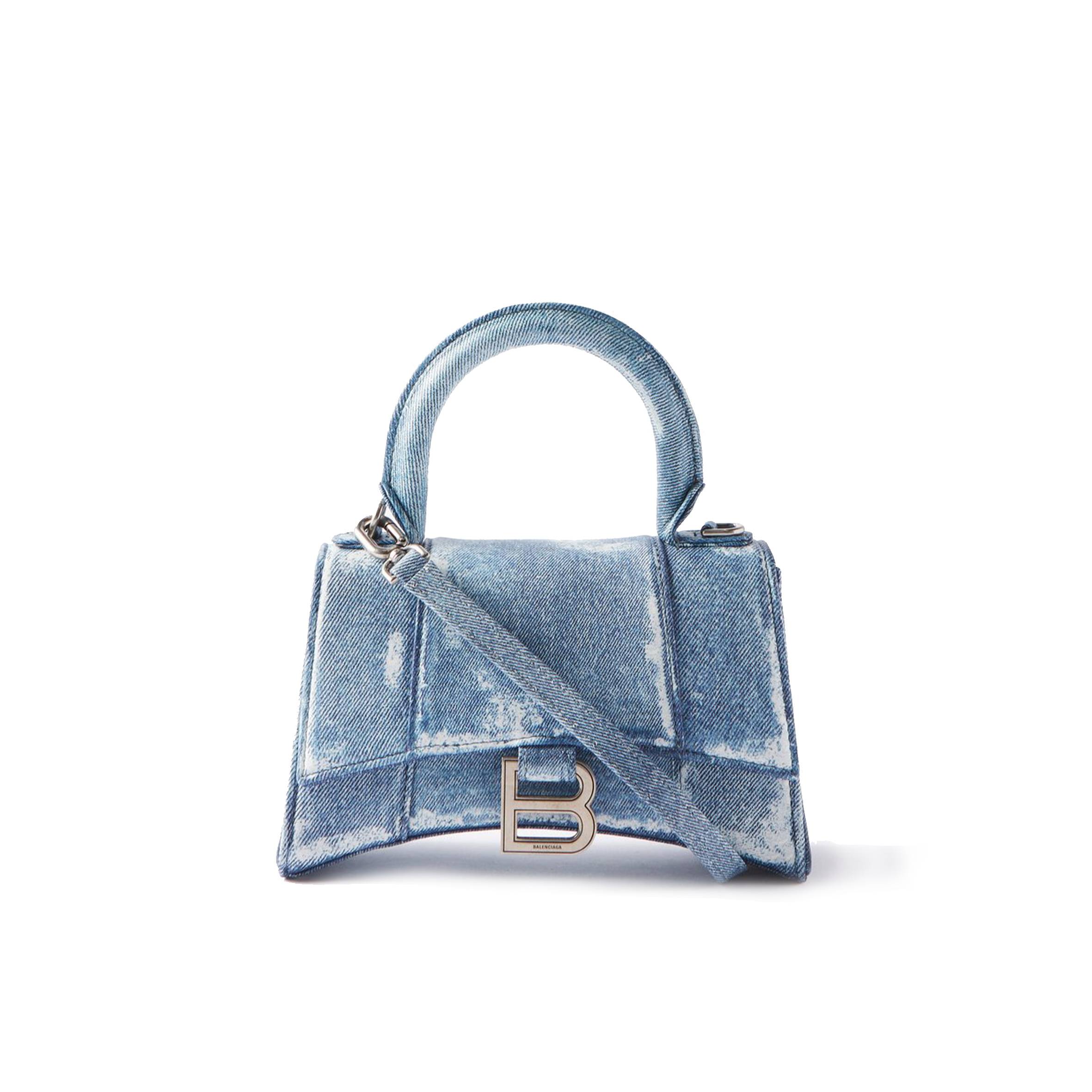 Ba*len*cia*ga blue hourglass xs denim handbag matchesfashion us (19*12.1*7.6cm)