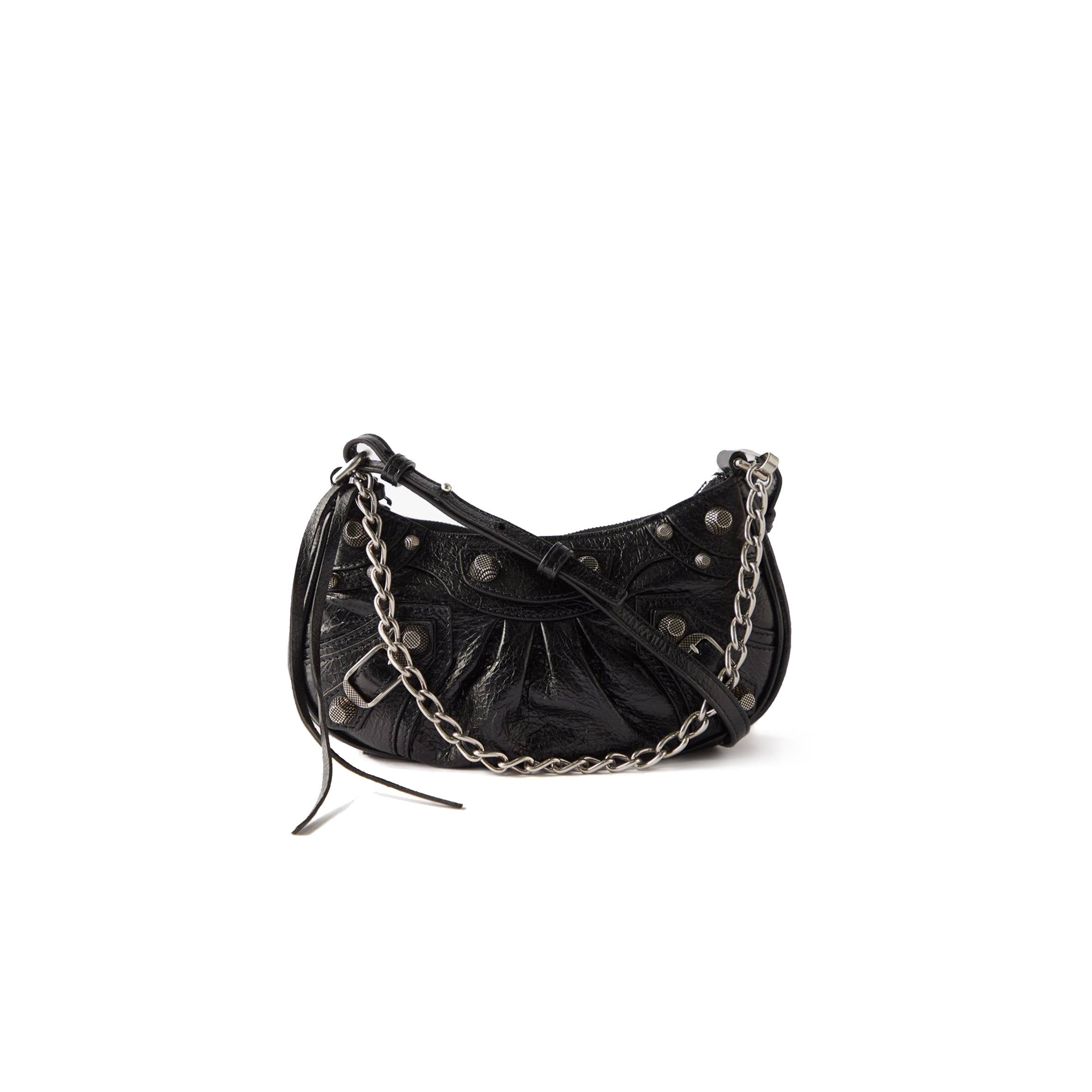 Ba*len*cia*ga black cagole mini leather shoulder bag matchesfashion us (20*10*3.8cm)
