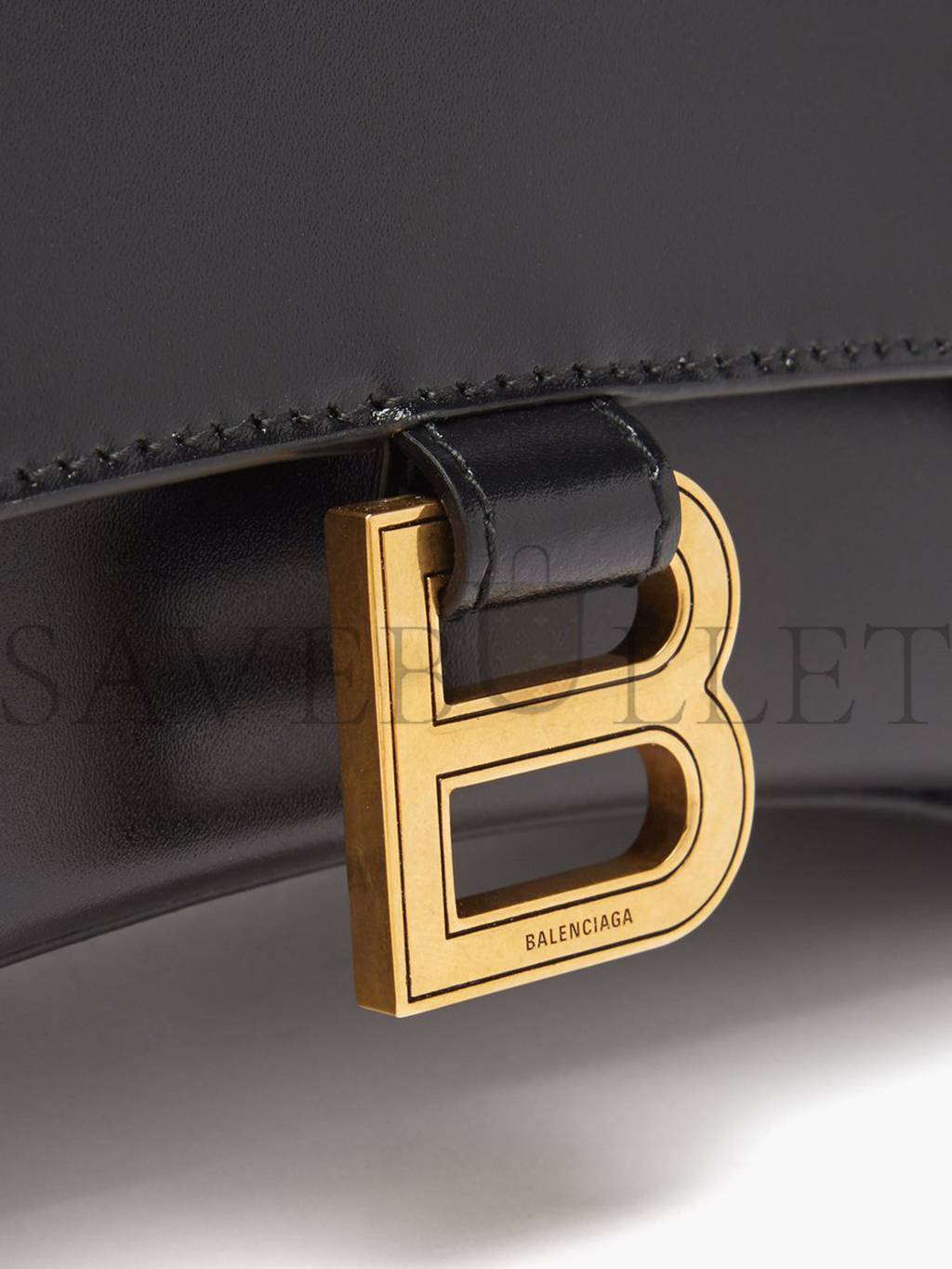 Ba*len*cia*ga black hourglass small leather bag matchesfashion us (22.6*14.9*10.1cm)