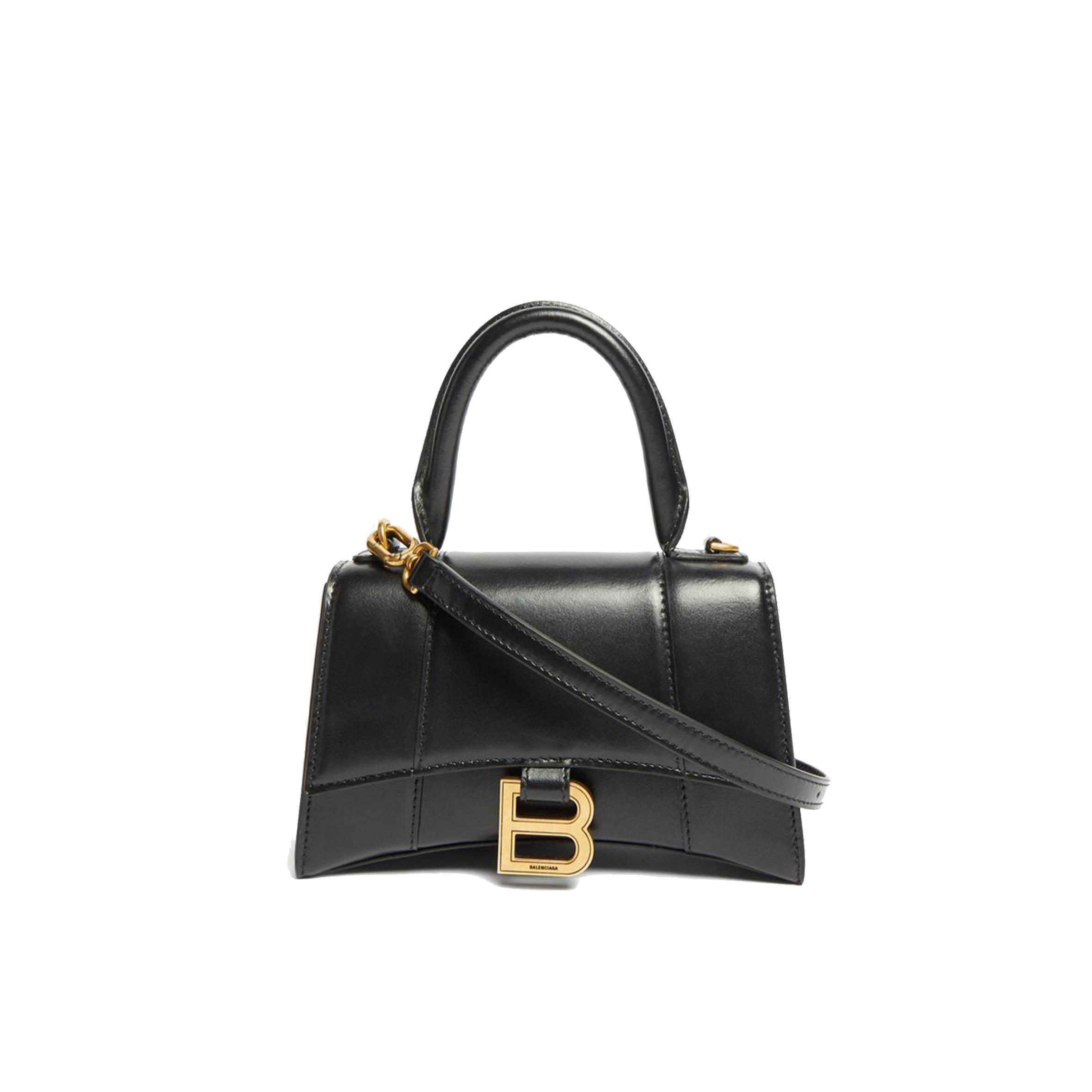 Ba*len*cia*ga black hourglass xs leather bag matchesfashion us (19*12*6.6cm)