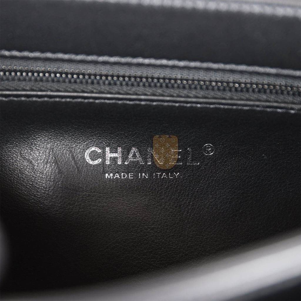 Ch*el large trendy cc bag so black lambskin black hardware (25*17*12cm)