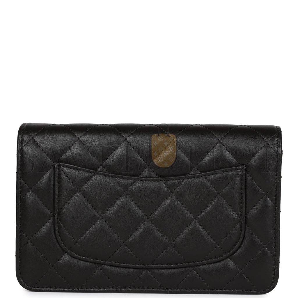 Ch*el wallet on chain woc black lambskin silver hardware (19*12*4cm)