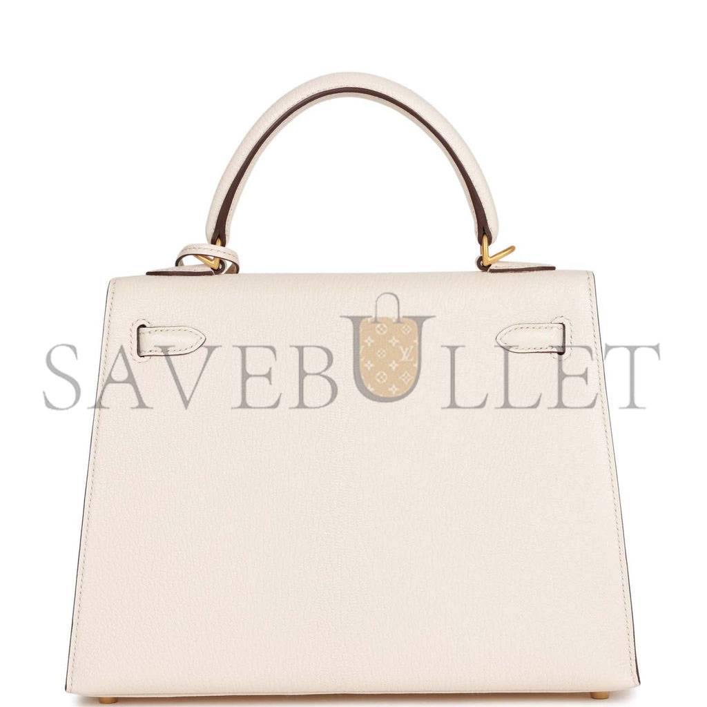 H**mes special order (hss) kelly sellier 25 nata verso epsom brushed gold hardware handmade (25*17*7cm)