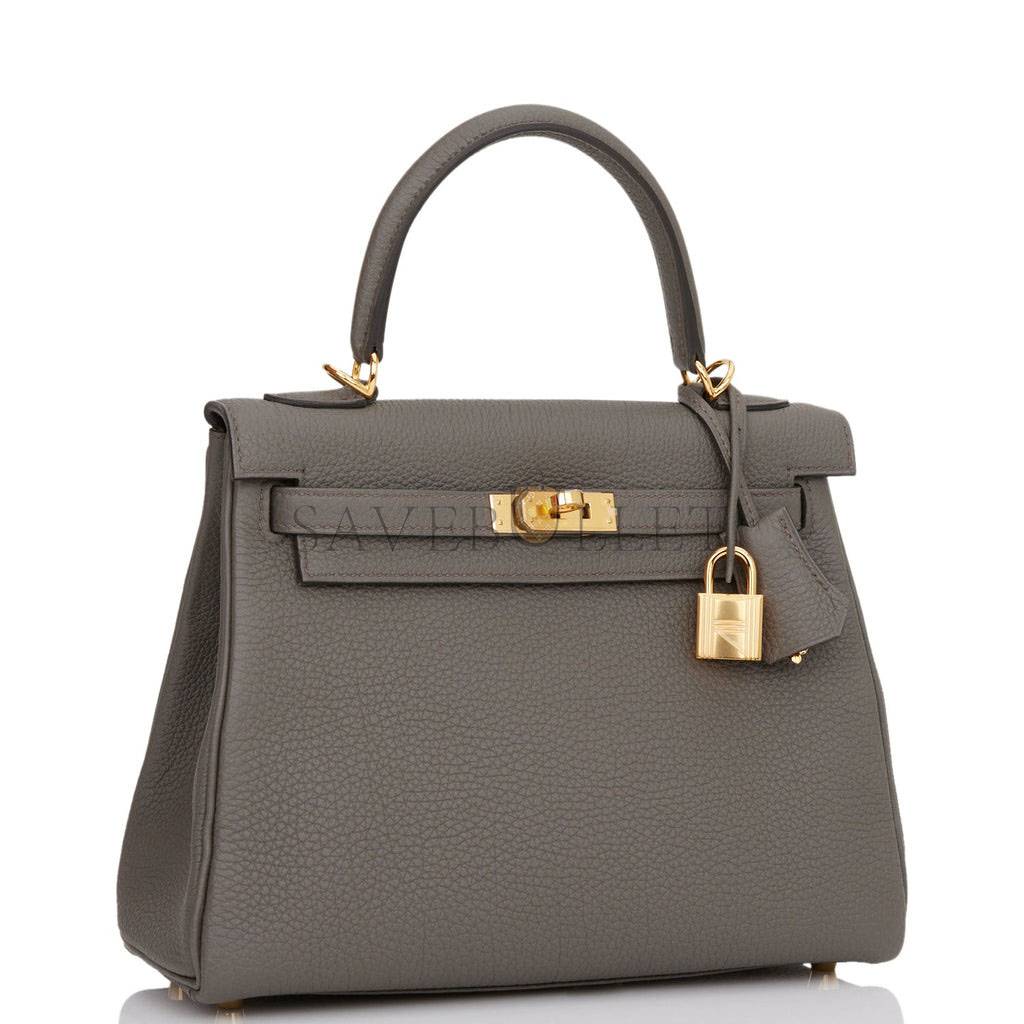 H**mes kelly retourne 25 etain togo gold hardware handmade (25*17*7cm)