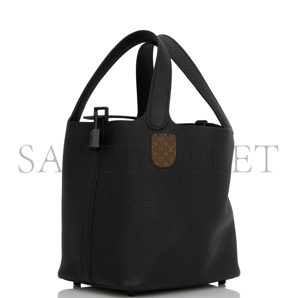 H**mes monochrome picotin 18 black clemence black hardware (18*12*19cm)