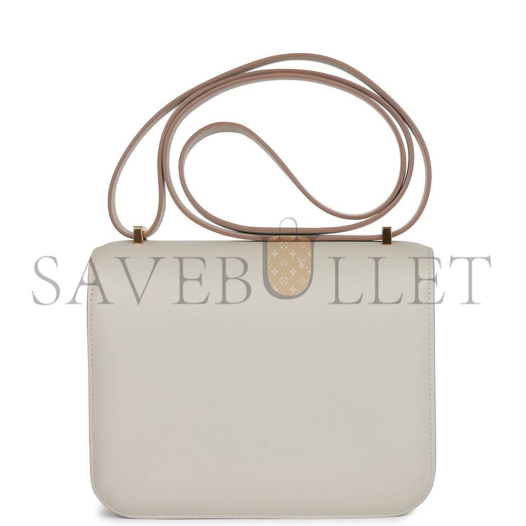 H**mes constance 18 gris perle swift gold hardware (18cm)
