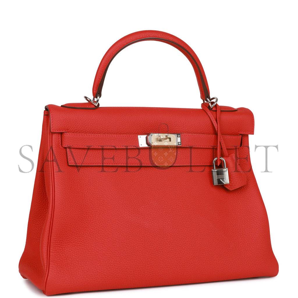 H**mes kelly retourne 32 geranium togo palladium hardware (32*23*10.5cm)