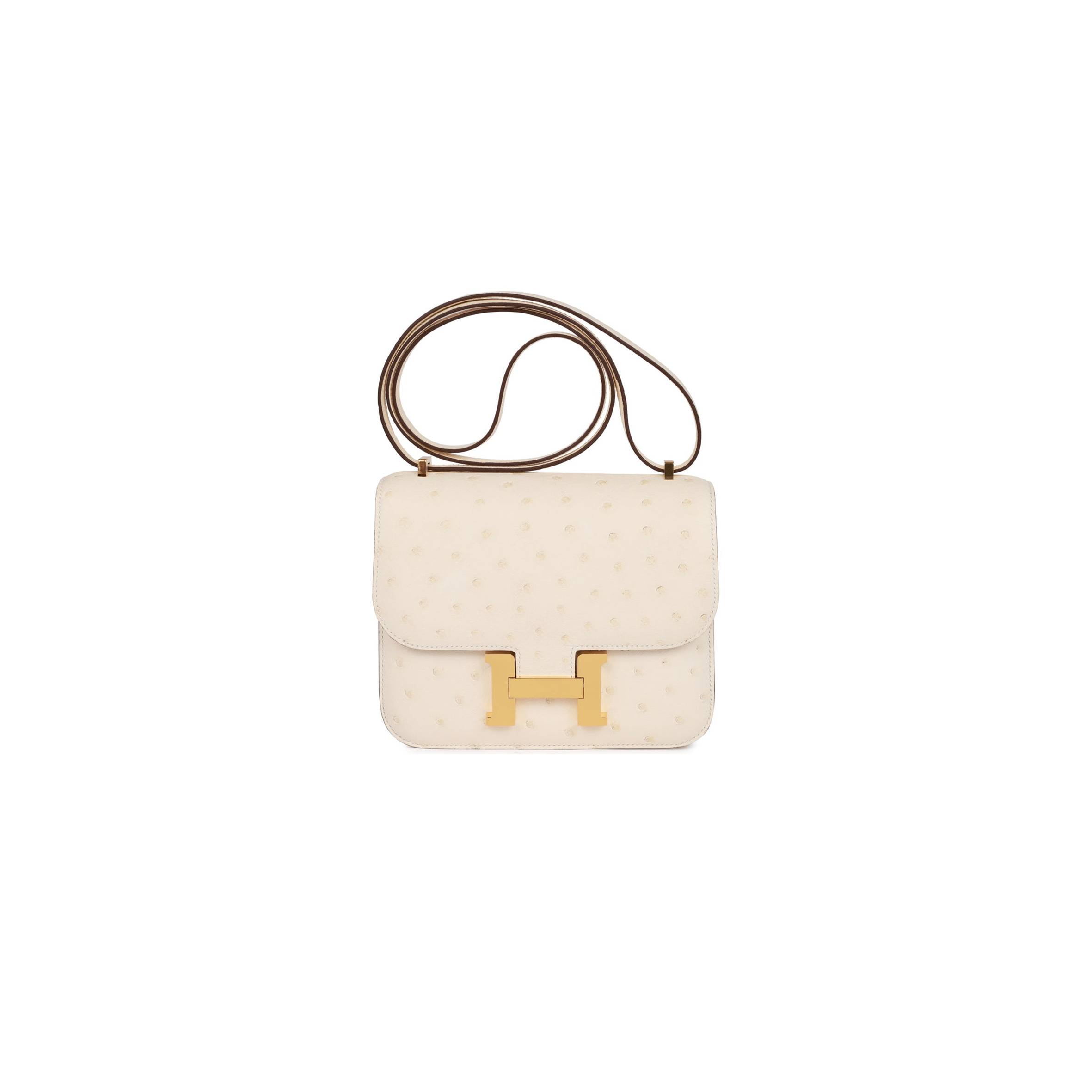 H**mes constance 18 nata ostrich gold hardware 39861962506334 (18cm)