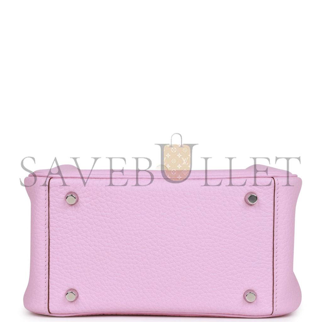 H**mes mini lindy mauve sylvestre clemence palladium hardware (19*12.5*9)