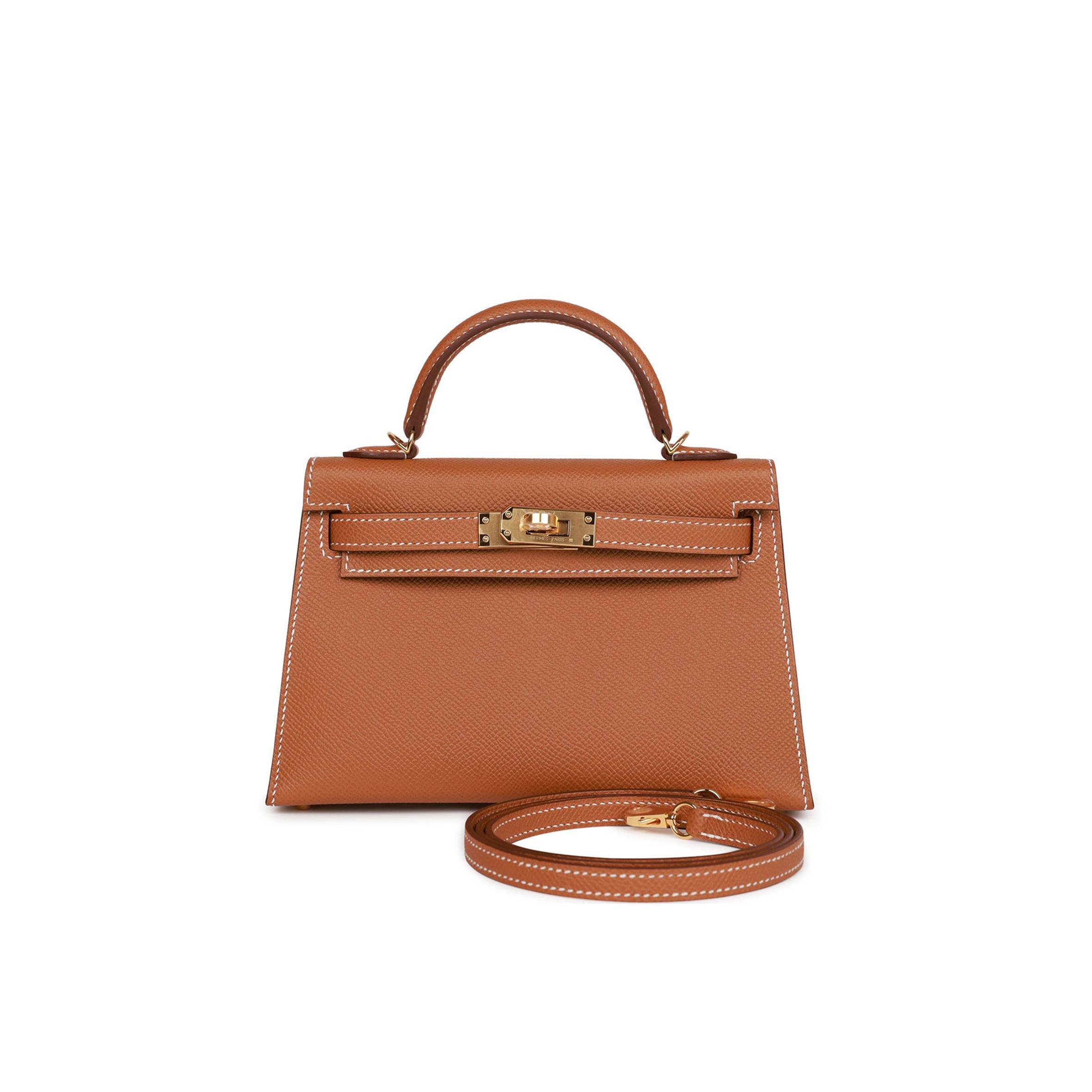 H**mes mini kelly sellier 20 gold epsom gold hardware 39848783642718(19*12*5.5cm)
