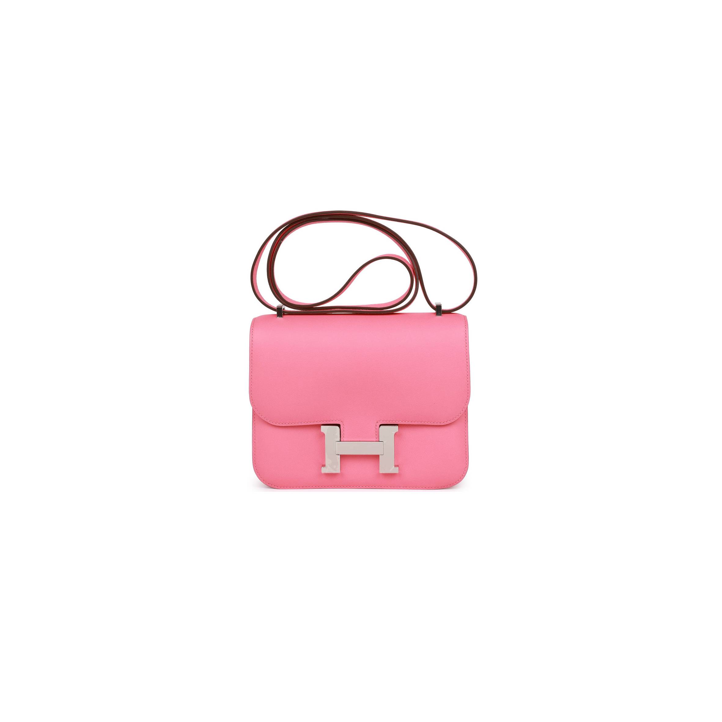 H**mes constance 18 rose azalee swift palladium hardware 39827910099038 (18cm)