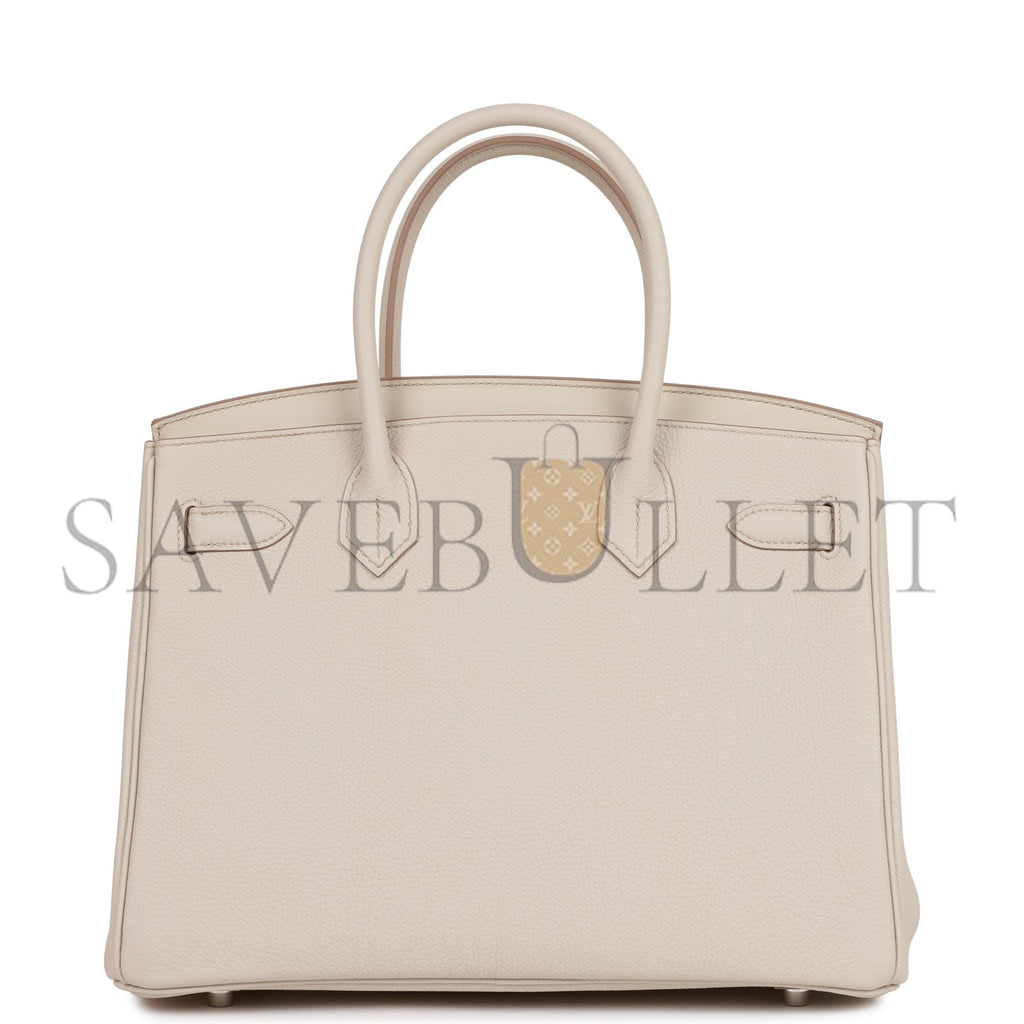 H**mes 3 en 1 birkin 30 beton togo and swift palladium hardware (30cm)