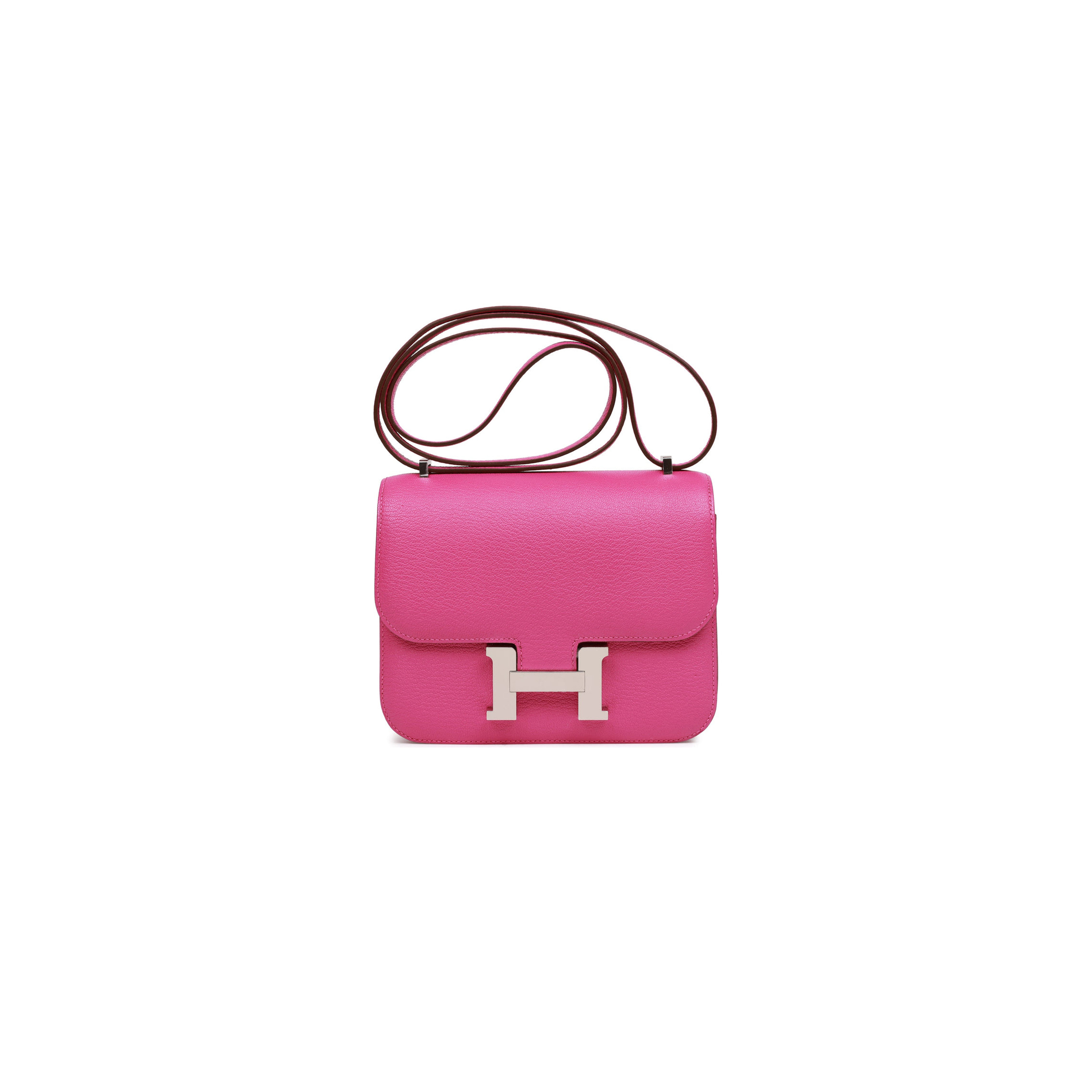 H**mes constance 18 magnolia evercolor palladium hardware (18cm)