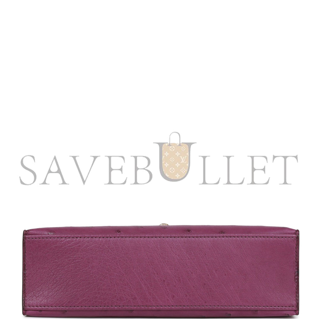 H**mes kelly pochette anemone ostrich permabrass hardware (22*12*13cm)