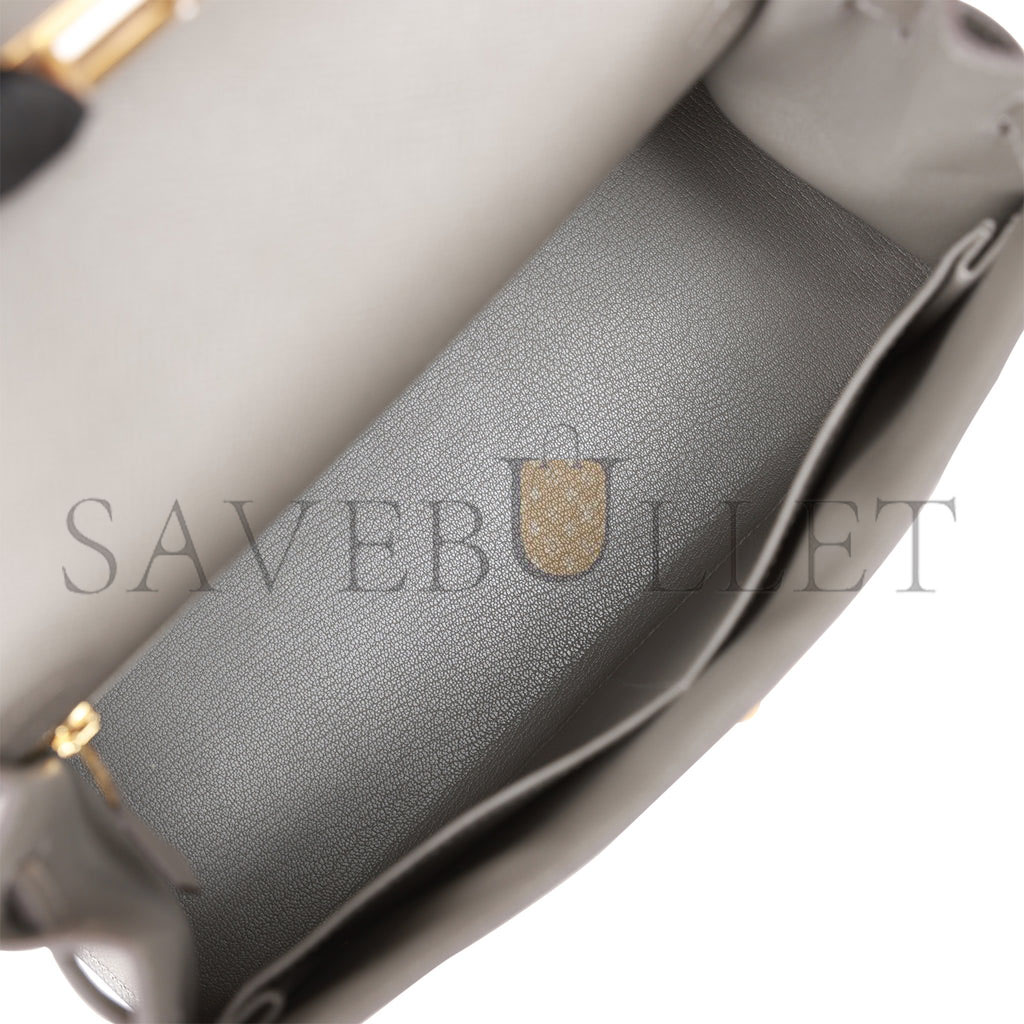 H**mes kelly sellier 28 gris meyer epsom gold hardware (28*22*10cm)