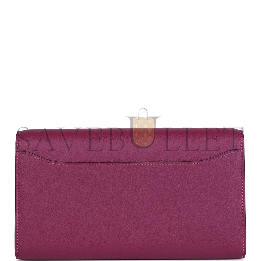 H**mes constance wallet to go anemone evercolor gold hardware (22*11cm)