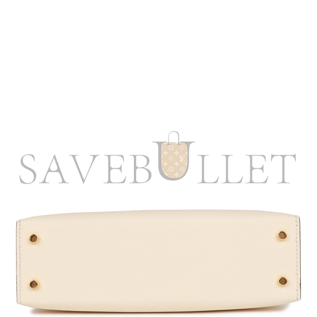 H**mes mini kelly sellier 20 nata epsom gold hardware (19*12*5.5cm)