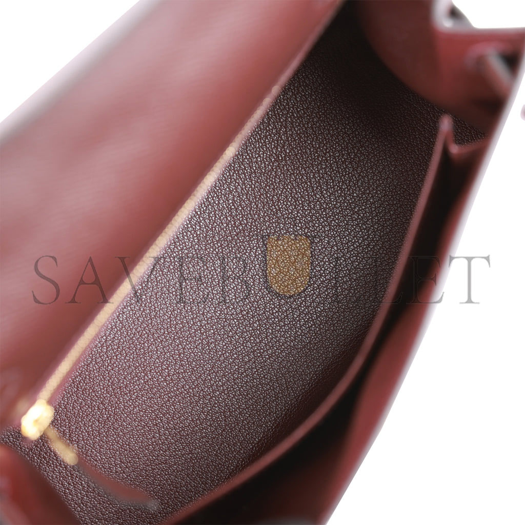 H**mes kelly sellier 25 rouge sellier epsom gold hardware handmade (25*17*7cm)