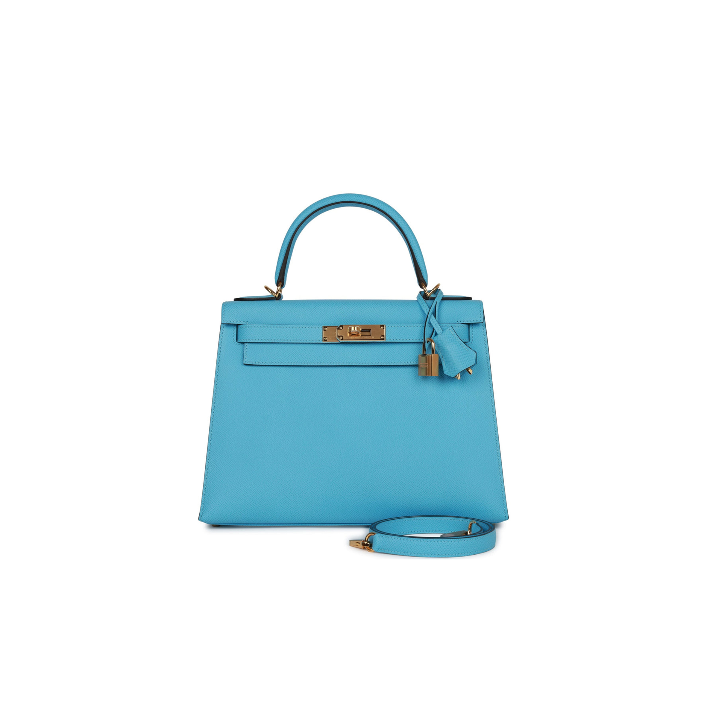 H**mes kelly sellier 28 celeste epsom gold hardware (25*17*7cm)