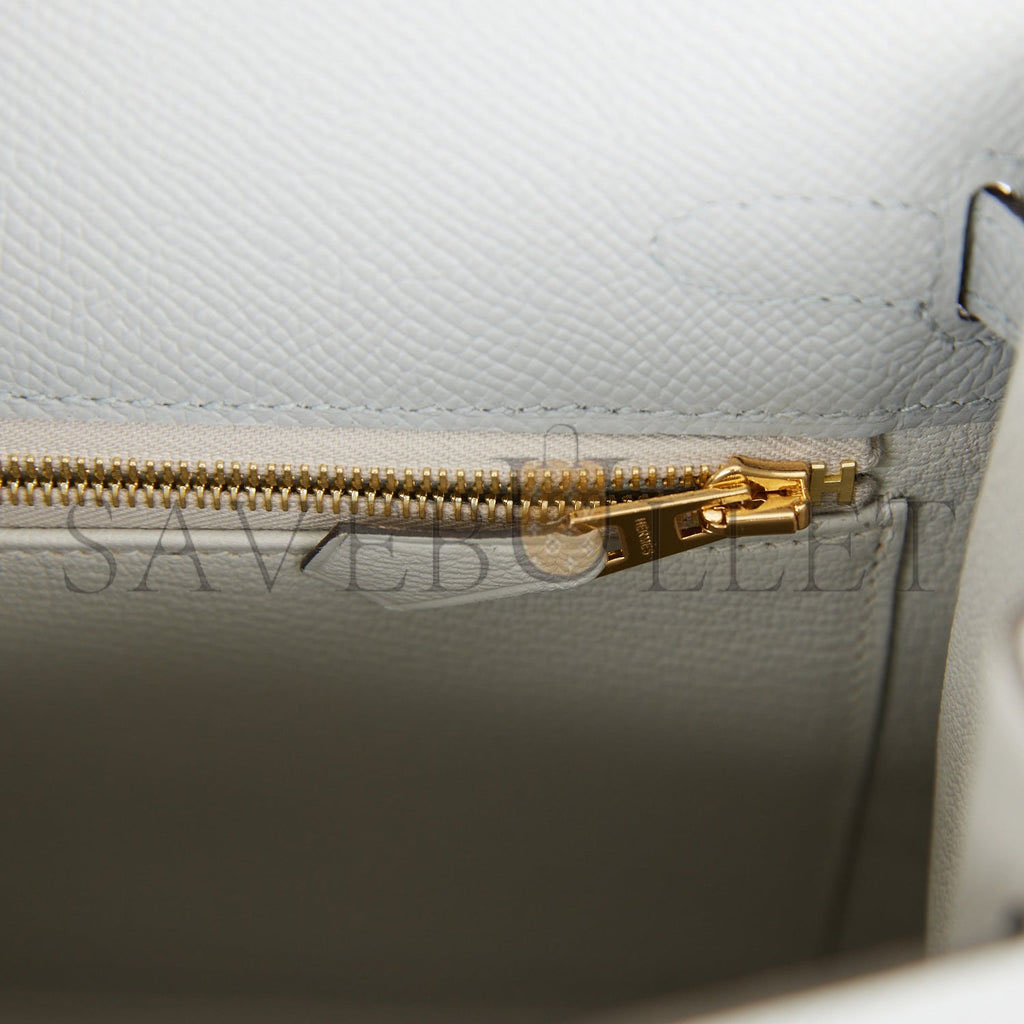 H**mes special order (hss) kelly sellier 25 bleu glacier verso epsom permabrass hardware handmade (25*17*7cm)