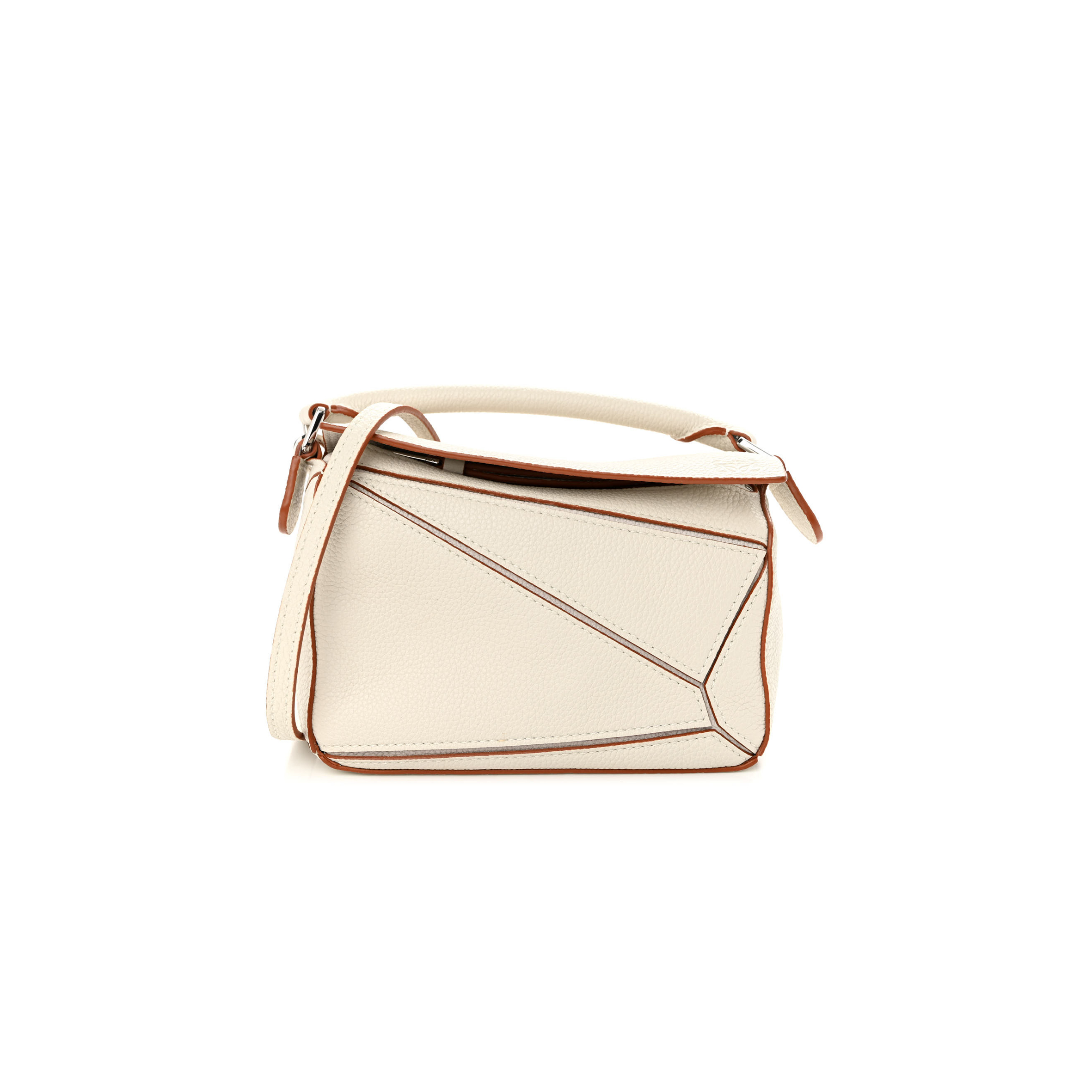 l*ew* calfskin mini puzzle bag soft white (18*12.5*8cm)