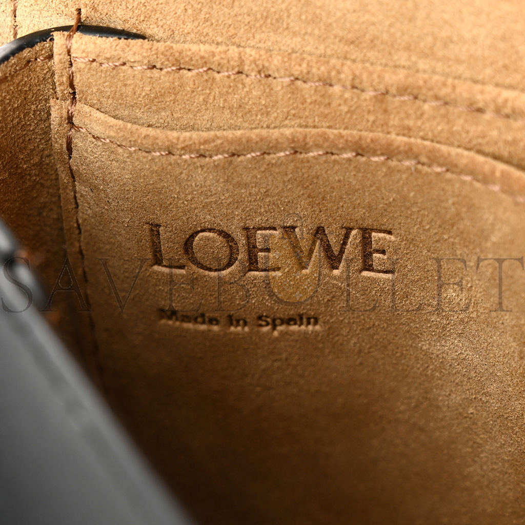 l*ew* calfskin jacquard mini gate dual bag black (23*13*9cm)