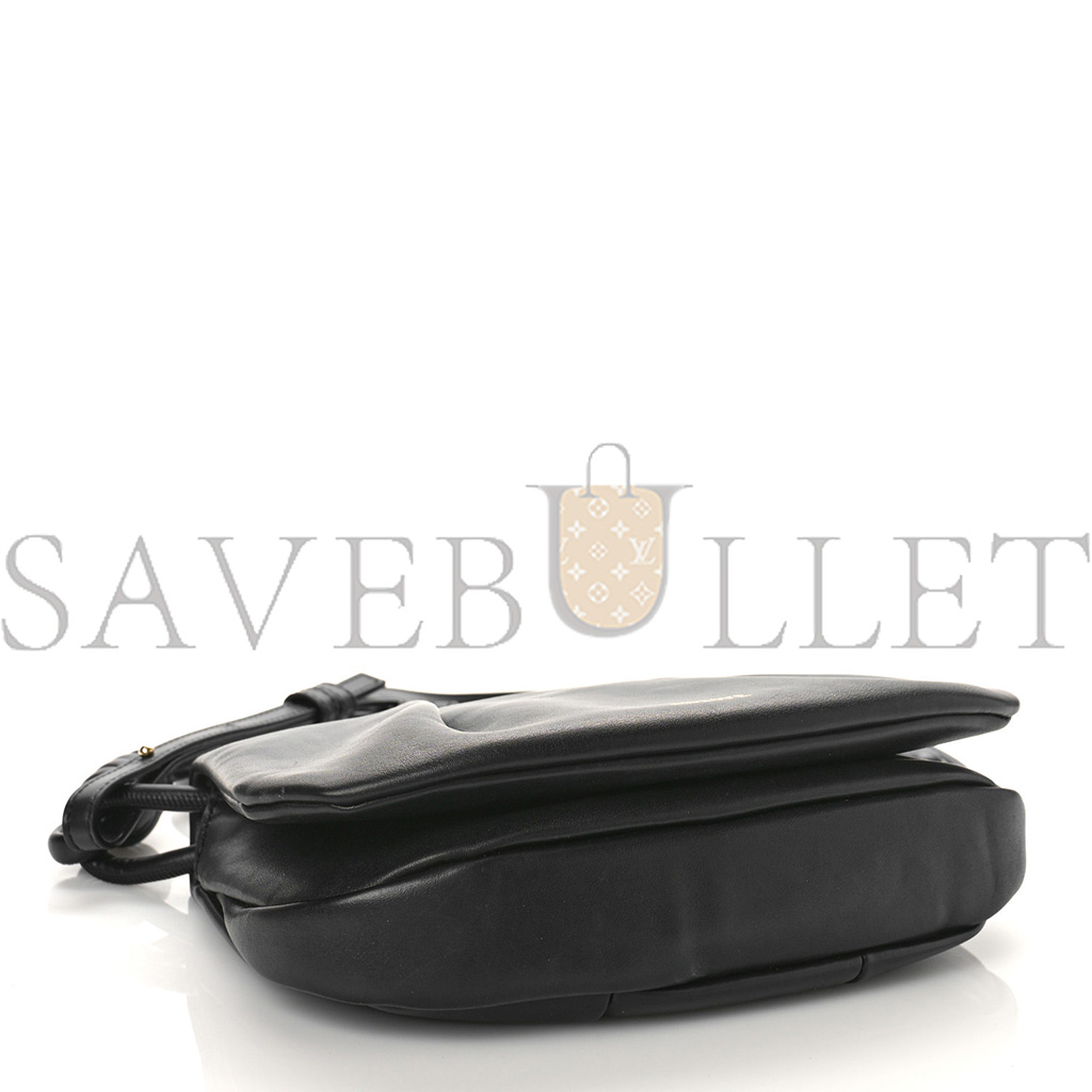 l*ew* shiny nappa calfskin paseo satchel black (27*18*6cm)
