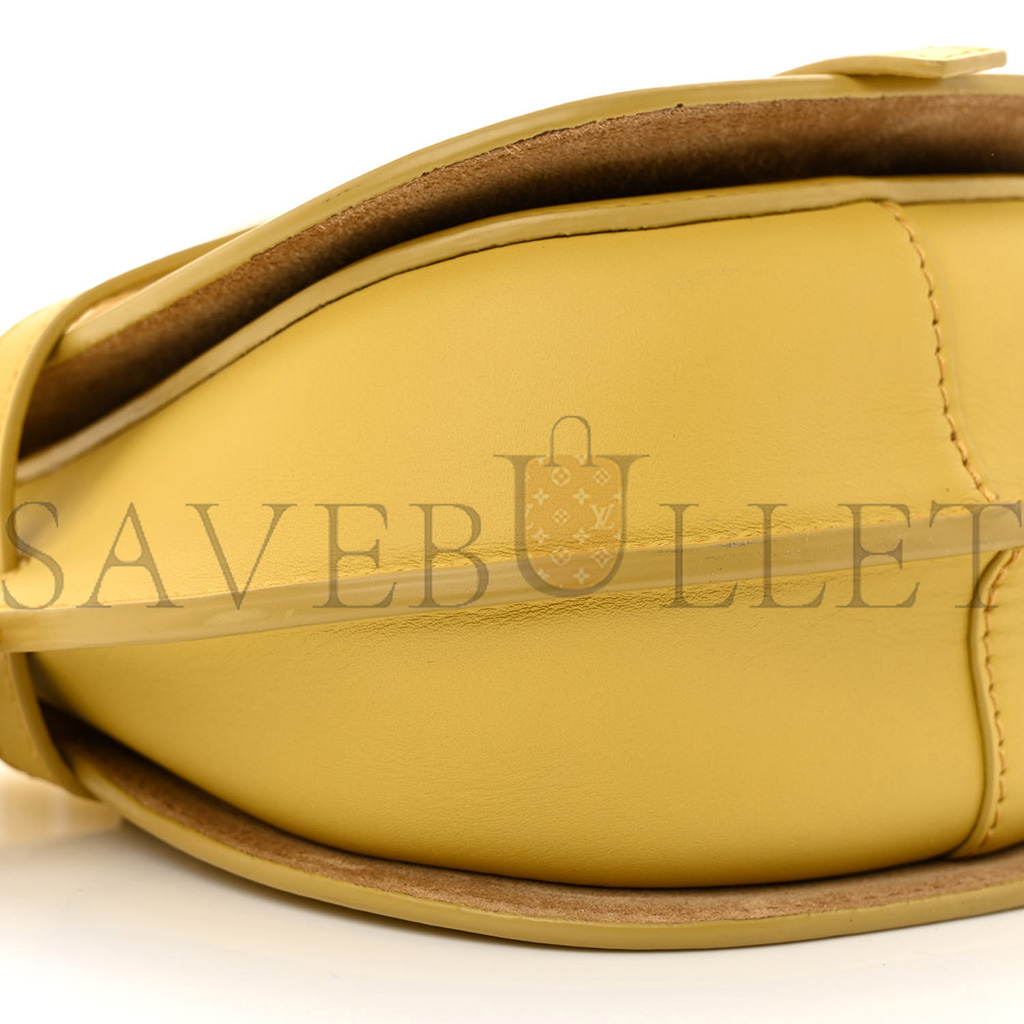 l*ew* calfskin jacquard mini gate dual bag dark yellow (19*14*9cm)