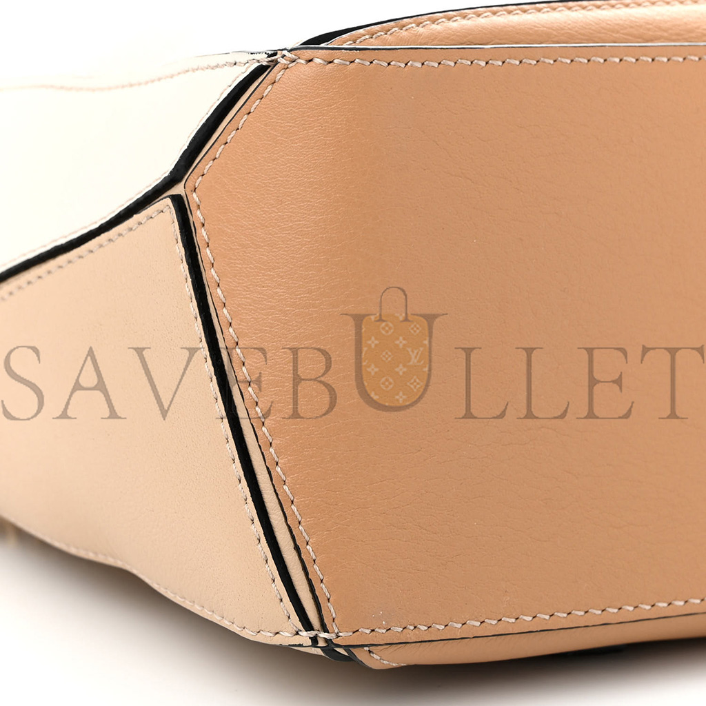 l*ew* calfskin small puzzle bag dusty beige soft white (24*16.5*10.5cm)